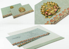 Radha Krishna & Lotus Theme Designer Wedding Card PR 648