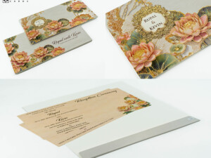 Lotus Theme Wedding Card PR 654