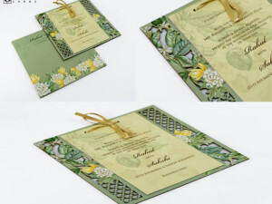 Lasercut MDF Floral Wedding Invitation Design PR 791