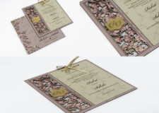Purple Lasercut MDF Floral Wedding Invitation Design PR 793