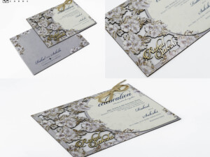 Lasercut MDF Floral Wedding Invitation Design PR 852