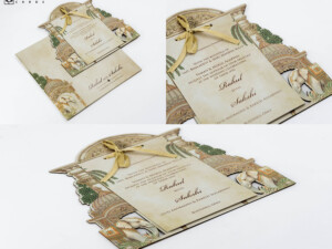 Lasercut MDF Elephant Theme Wedding Invitation Design PR 891
