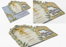 Lasercut MDF Banyan Leaf & Palace Theme Wedding Invitation Design PR 892
