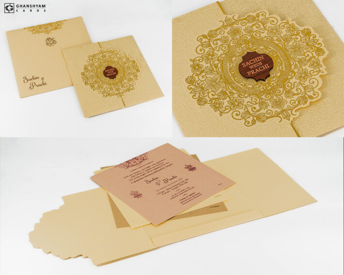 Budget Wedding Card RB 1808 Cream