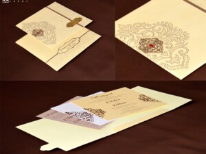 Designer Budget Wedding Card RB 1833 CREAM