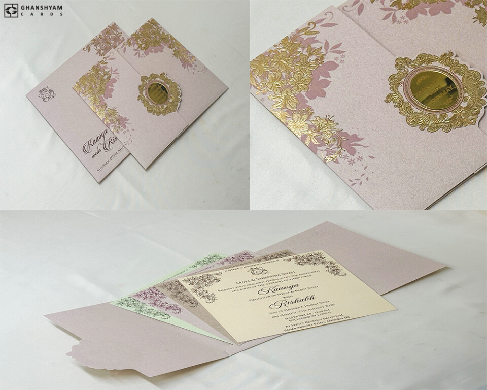 Budget Wedding Card Design RB 1906 Pink