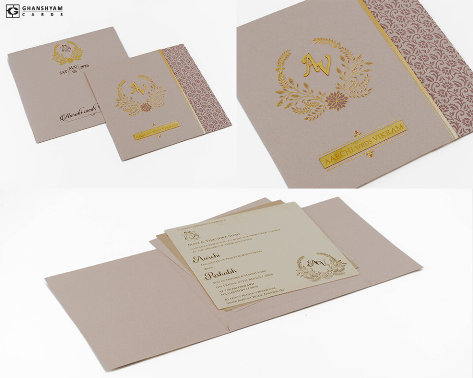 Budget Wedding Card RB 2013 Gold