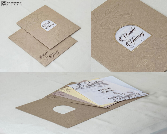 Modern Budget Wedding Card RB 2003 Gold