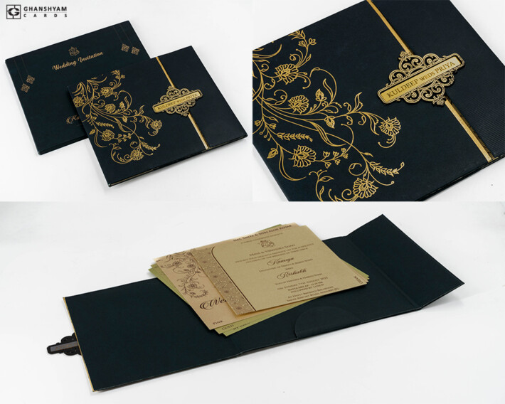 Muslim Padded Invitation Card Design RB 2064 Blue