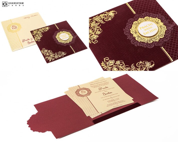 Designer Budget Wedding Card RB 2226 Red