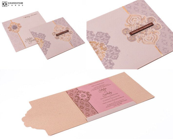 Designer Budget Wedding Card RB 2259 Cream