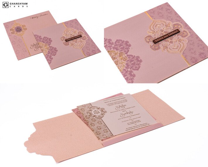 Designer Budget Wedding Card RB 2259 Pink