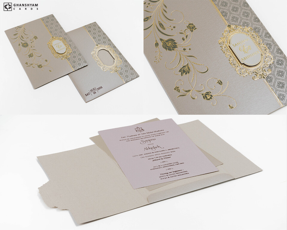Budget Wedding Card RB 2260 Gold