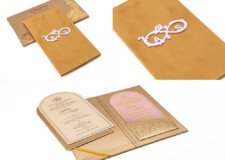 Velvet Suede Designer Wedding Card RB 2272 Gold