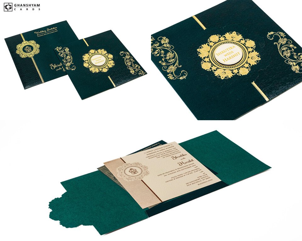 Designer Budget Wedding Card RB 2354 Blue