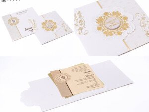 Designer Budget Wedding Card RB 2354 White