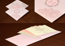 Designer Wedding Card RN 22419 PEACH