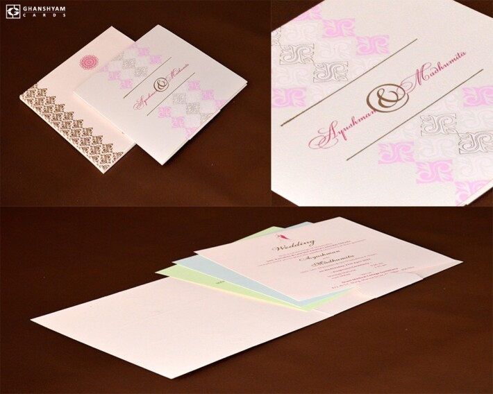 Designer Wedding Card RN 2507 PINK