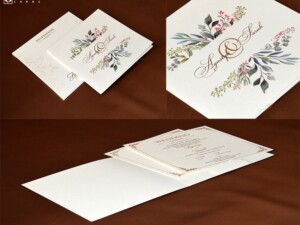 Modern Designer Floral Theme Wedding Card RN 2701