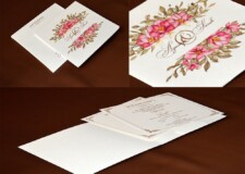 Modern Designer Floral Theme Wedding Card RN 2702