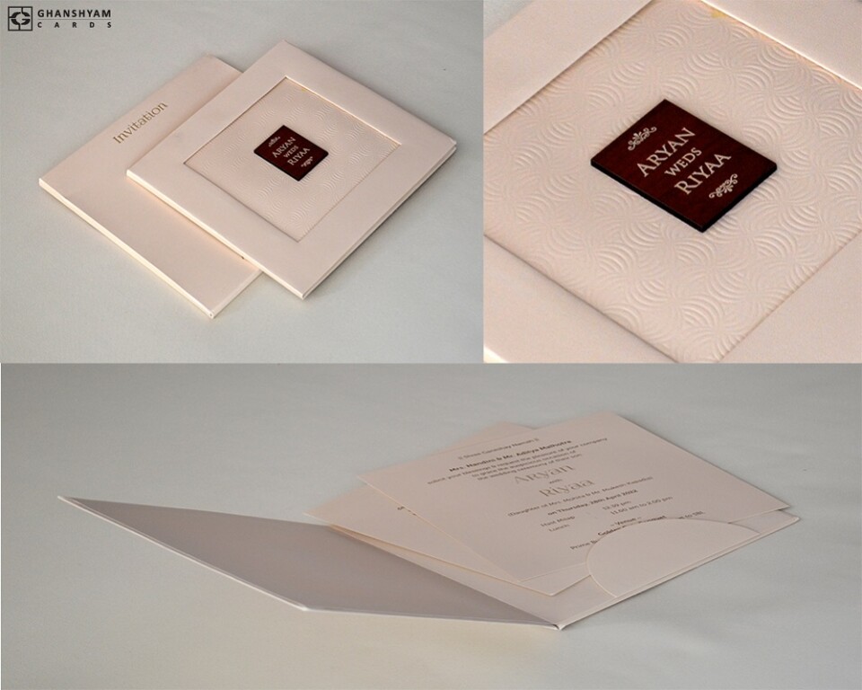 Designer Padded Wedding Card RN 2712