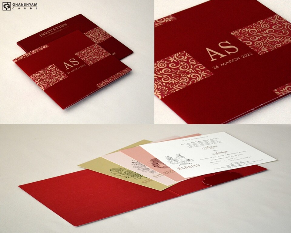 Designer Wedding Card RN 2745 RED