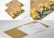 Craft Paper Vintage Lotus Theme Wedding Cards RN 2855 Haldi