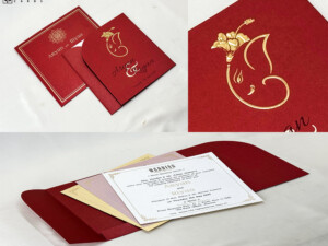 Hindu Wedding Card Design RN 3010 Red