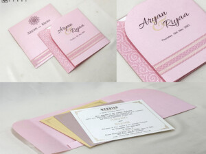 Budget Wedding Card Design RN 3011 Pink