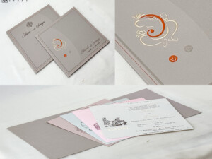 Hindu Wedding Card Design RN 3036 Beige