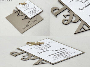 MDF Laser Cutting Wedding Invitation RN 3037