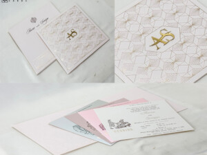 Elegant Velvet Finish Wedding Card RN 3038 Cream