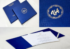 Royal Blue Padded Wedding Card RN 3046 Blue