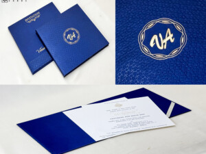 Royal Blue Padded Wedding Card RN 3046 Blue