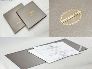 Elegant Padded Wedding Card RN 3058 Rust