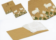 Pichwai Cow Theme Wedding Card RN 3102