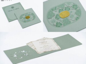 Floral Theme Laser Cut Wedding Card Design RN 3129 PISTA