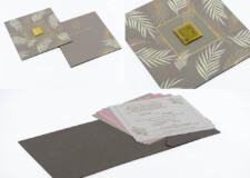 Leaf Theme Wedding Card RN 3132 RUST