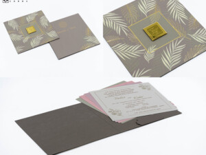 Leaf Theme Wedding Card RN 3132 RUST