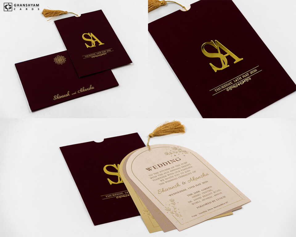 Designer Unique Wedding Card RN 3140