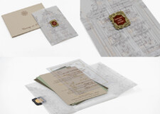Butter Paper Centre Opening Wedding Card Design RN 3142