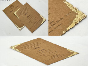 Banana Leaf Theme Engagement OR Vastupujan Invitation Card RN 706 Khakhi