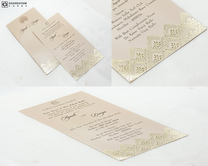 Engagement OR Anniversary OR Vastupujan Invitation Card RN 712 Cream