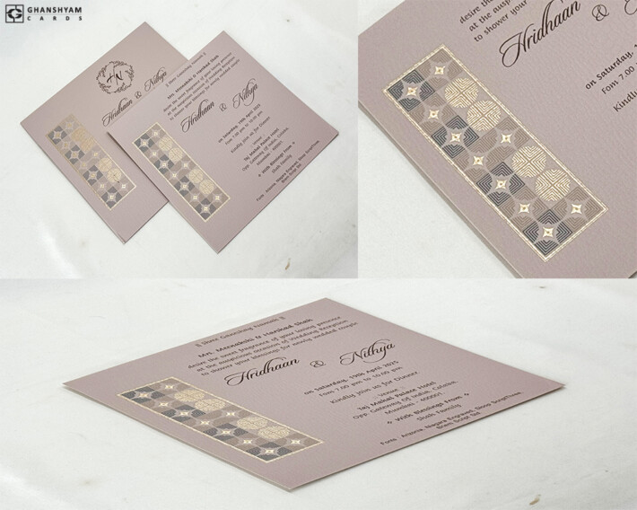 Engagement OR Anniversary OR Vastupujan Invitation Card RN 715 Beige