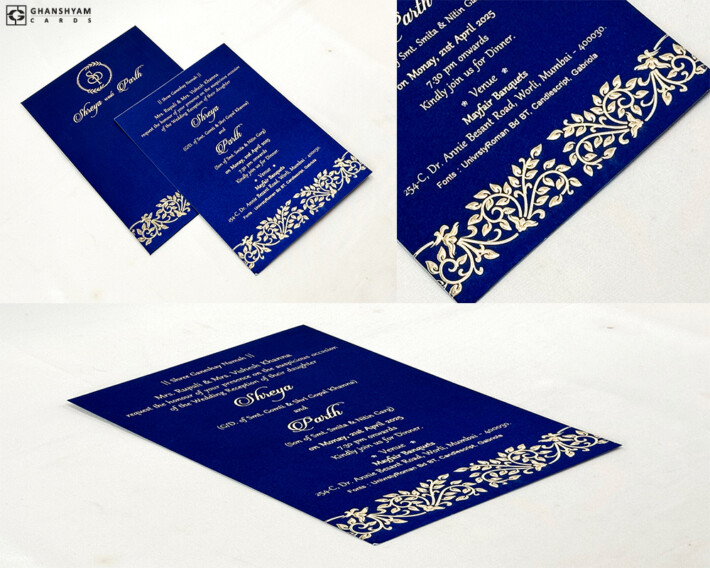 Engagement OR Anniversary OR Vastupujan Invitation Card RN 720 Blue