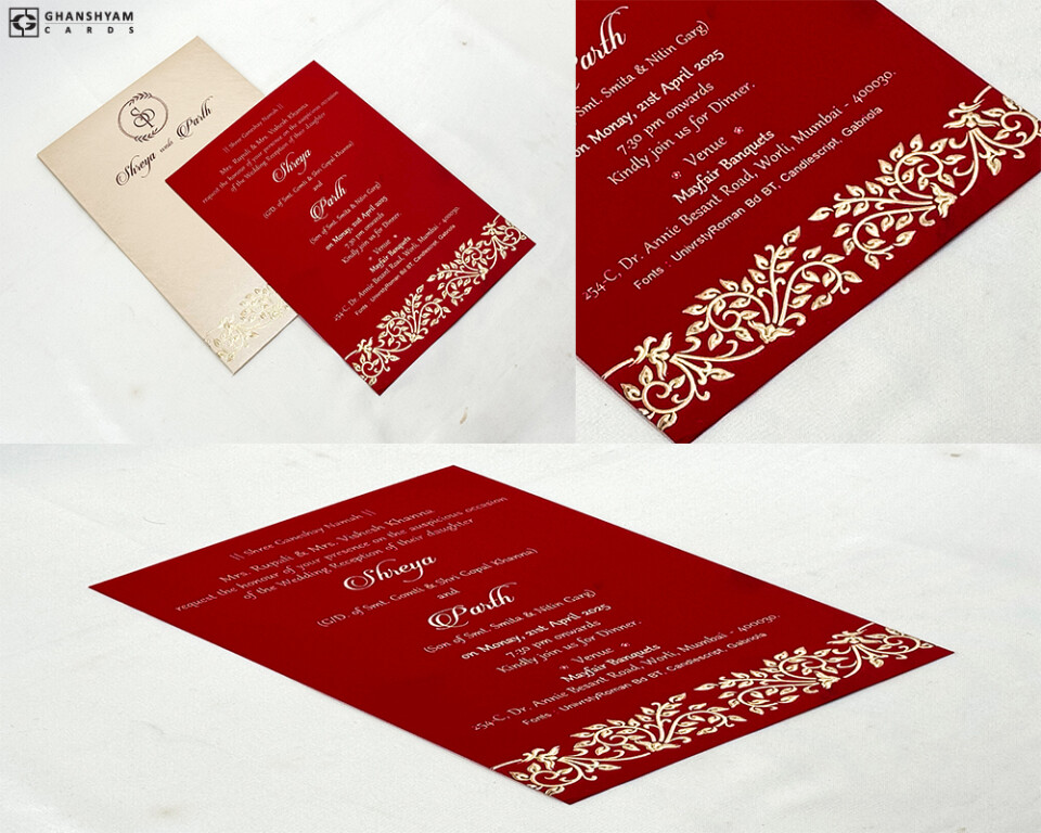 Engagement OR Anniversary OR Vastupujan Invitation Card RN 720 Red