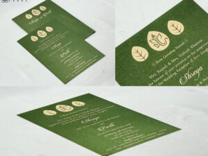 Engagement OR Anniversary OR Vastupujan Invitation Card RN 724 Green