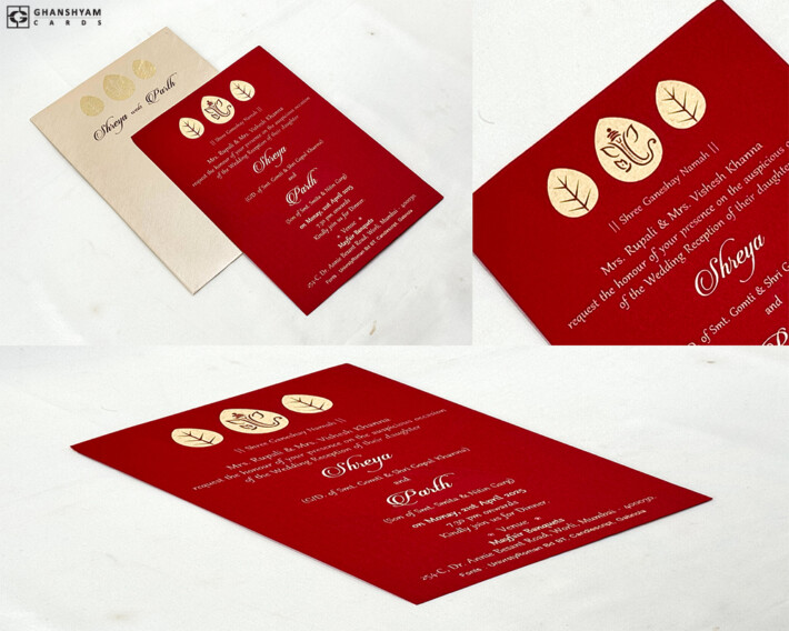 Engagement OR Anniversary OR Vastupujan Invitation Card RN 724 Red