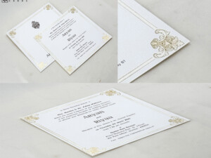 Engagement OR Anniversary OR Vastupujan Invitation Card RN 738 Cream