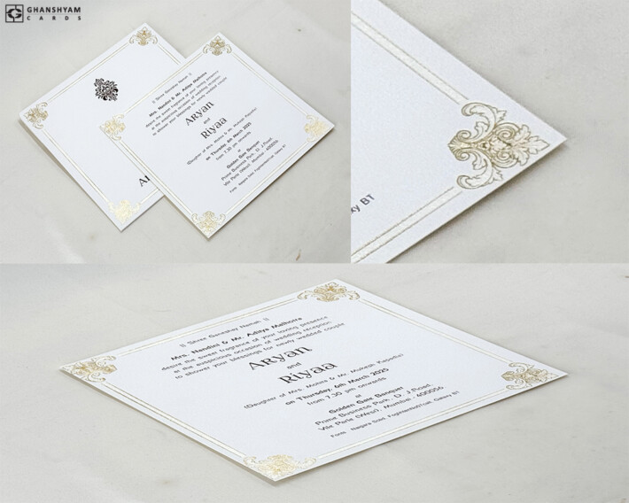 Engagement OR Anniversary OR Vastupujan Invitation Card RN 738 Cream